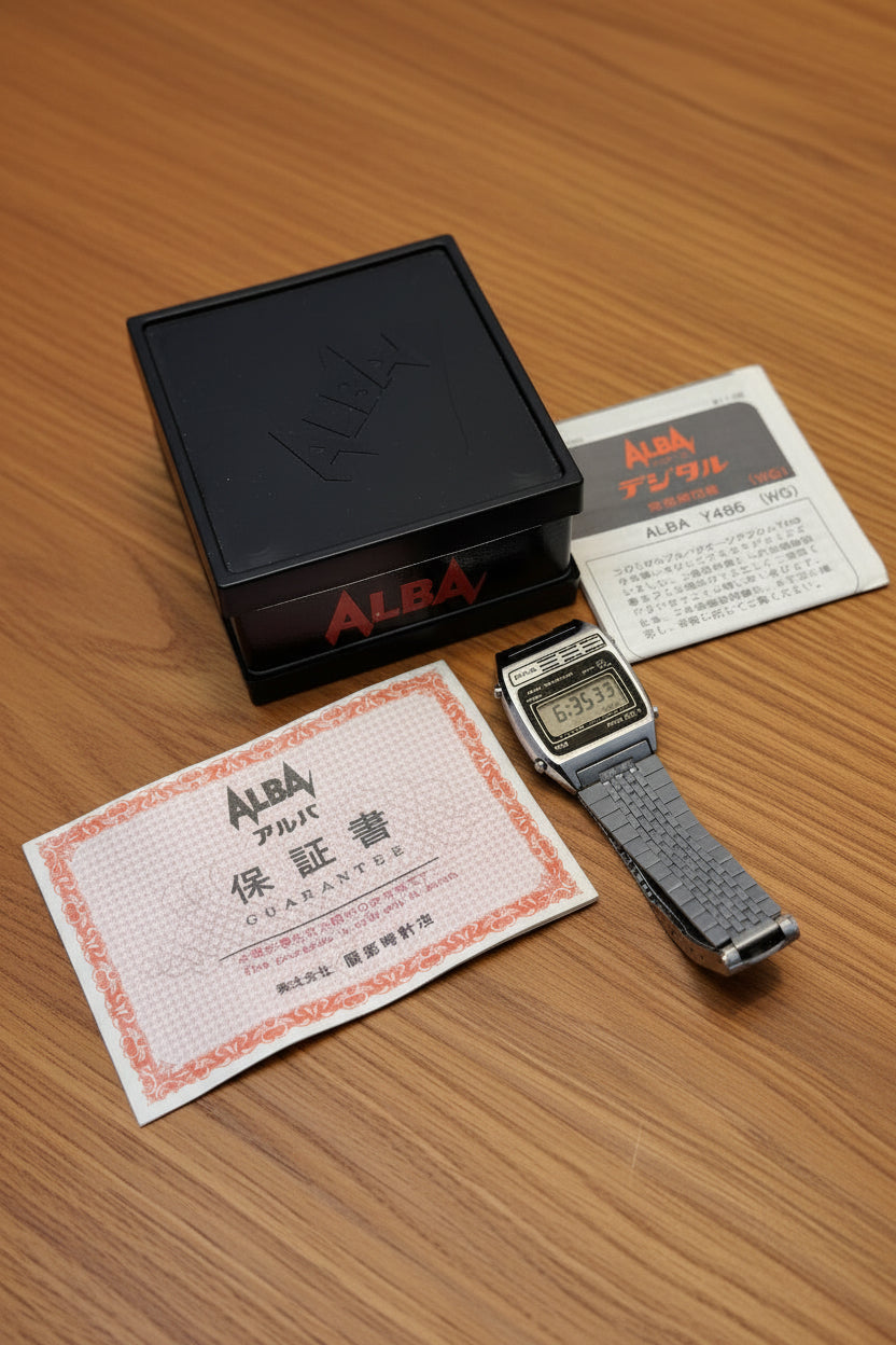 Vintage Seiko Alba Y486-4000 Watch FULL SET from 1980 made in Japan