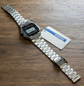 Casio A168W Digital WATCH Alarm Chronograph WR Silver Stainless Steel Bracelet
