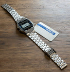Casio A168W Digital WATCH Alarm Chronograph WR Silver Stainless Steel Bracelet