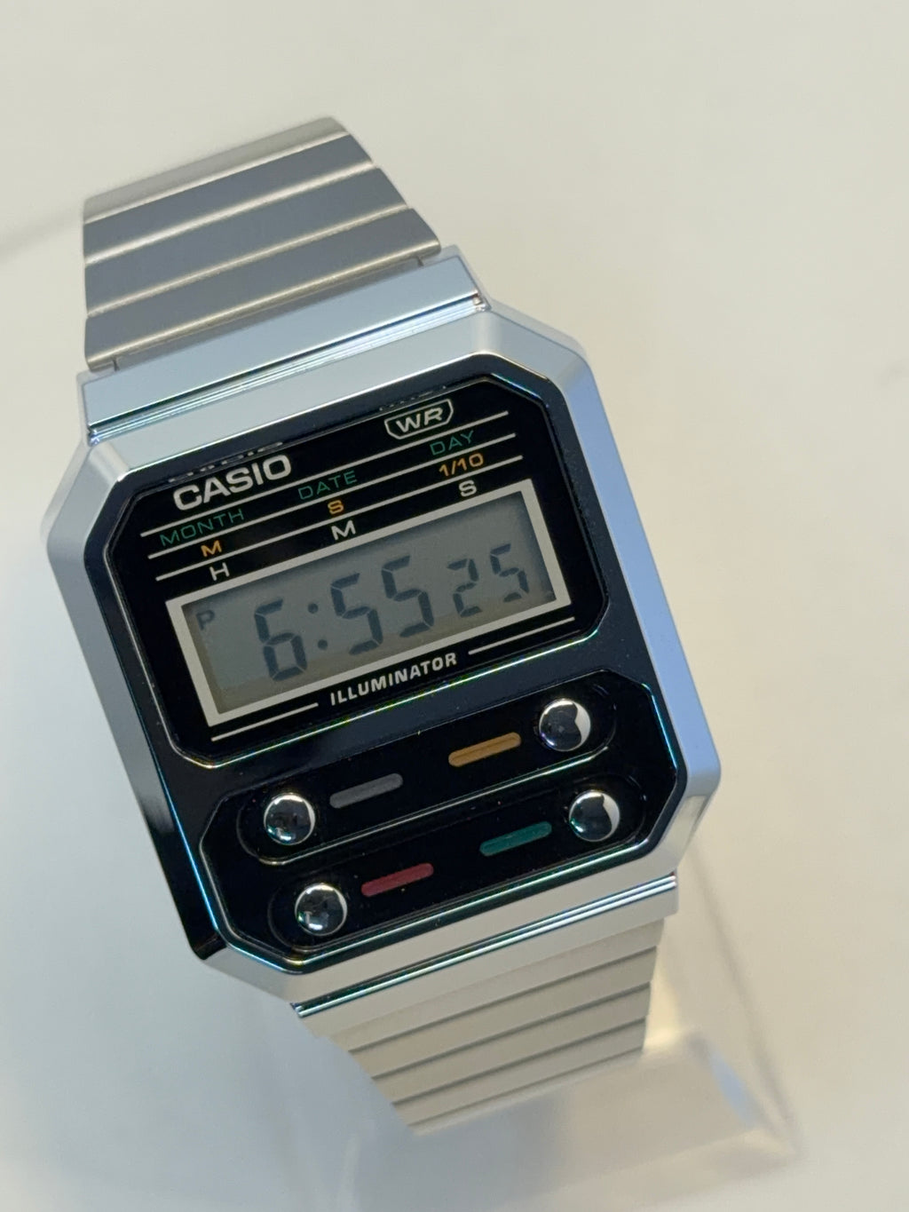 Casio Vintage Digital Stainless Steel A100WE Watch