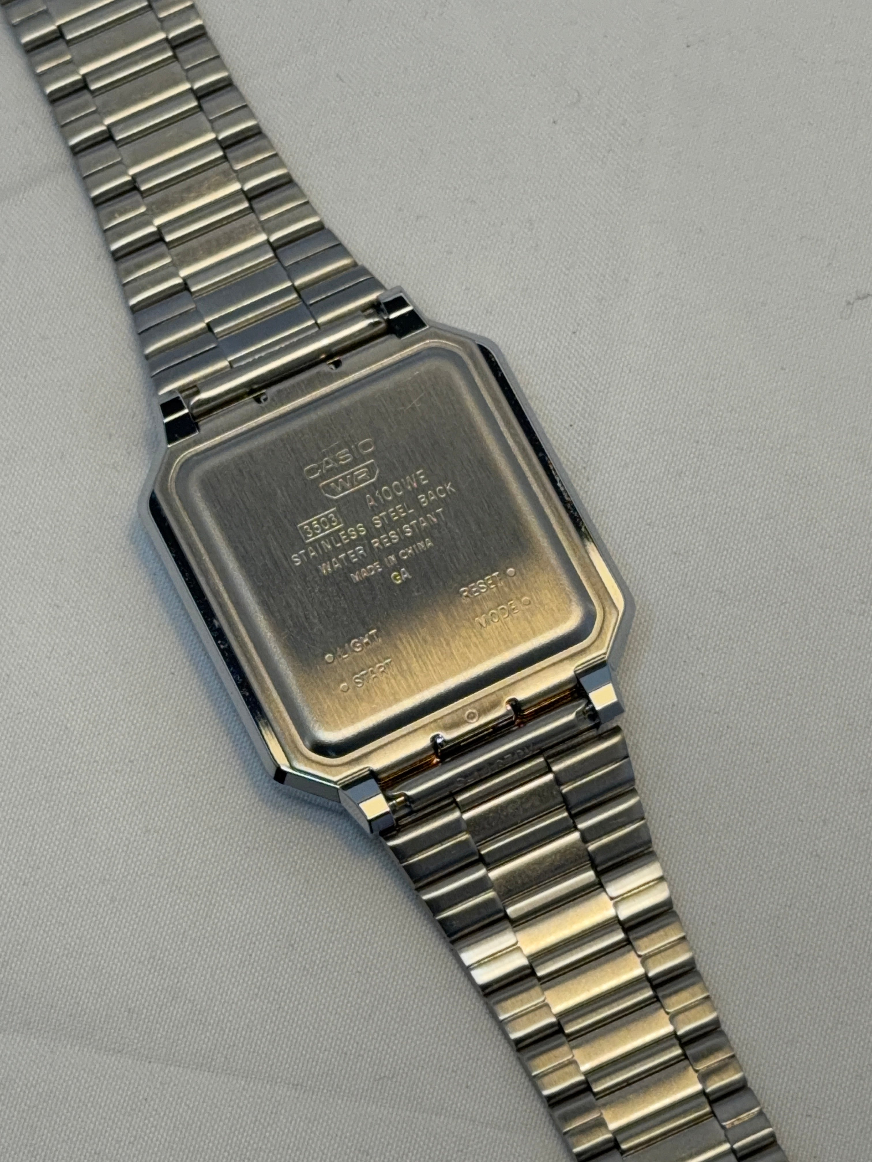 Casio Vintage Digital Stainless Steel A100WE Watch