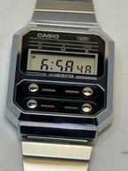 Casio Vintage Digital Stainless Steel A100WE Watch