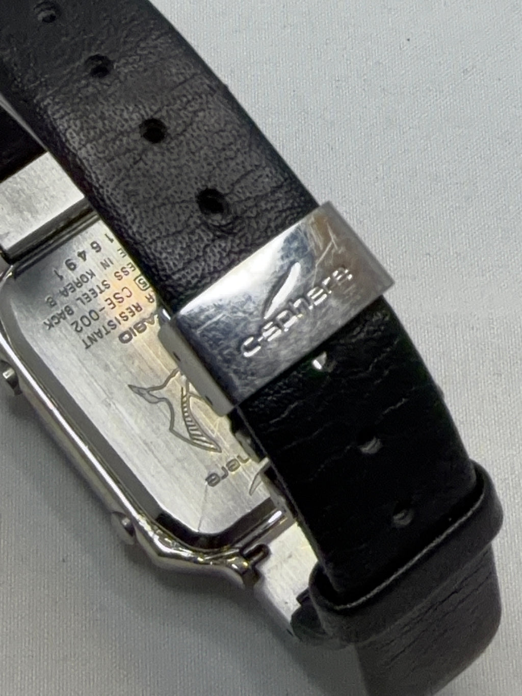 Vintage Casio C-Sphere CSE-002 Watch 1635 Retro Silver Black Rare Japan Import