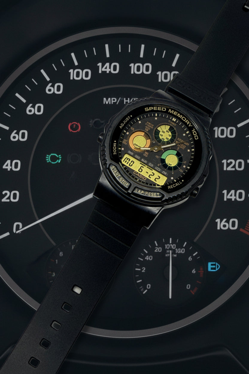 Casio AW-20 is a highly collectible vintage ana-digi released 1989 "Speed Memory 100"