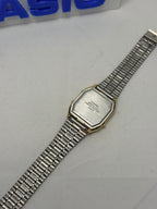 Casio AQ-222 is a vintage, rectangular ana-digi Japan 1980's watch