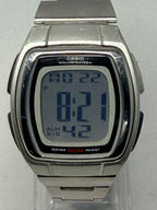 Casio W-E10 vintage, sporty digital wristwatch released late 1990s.