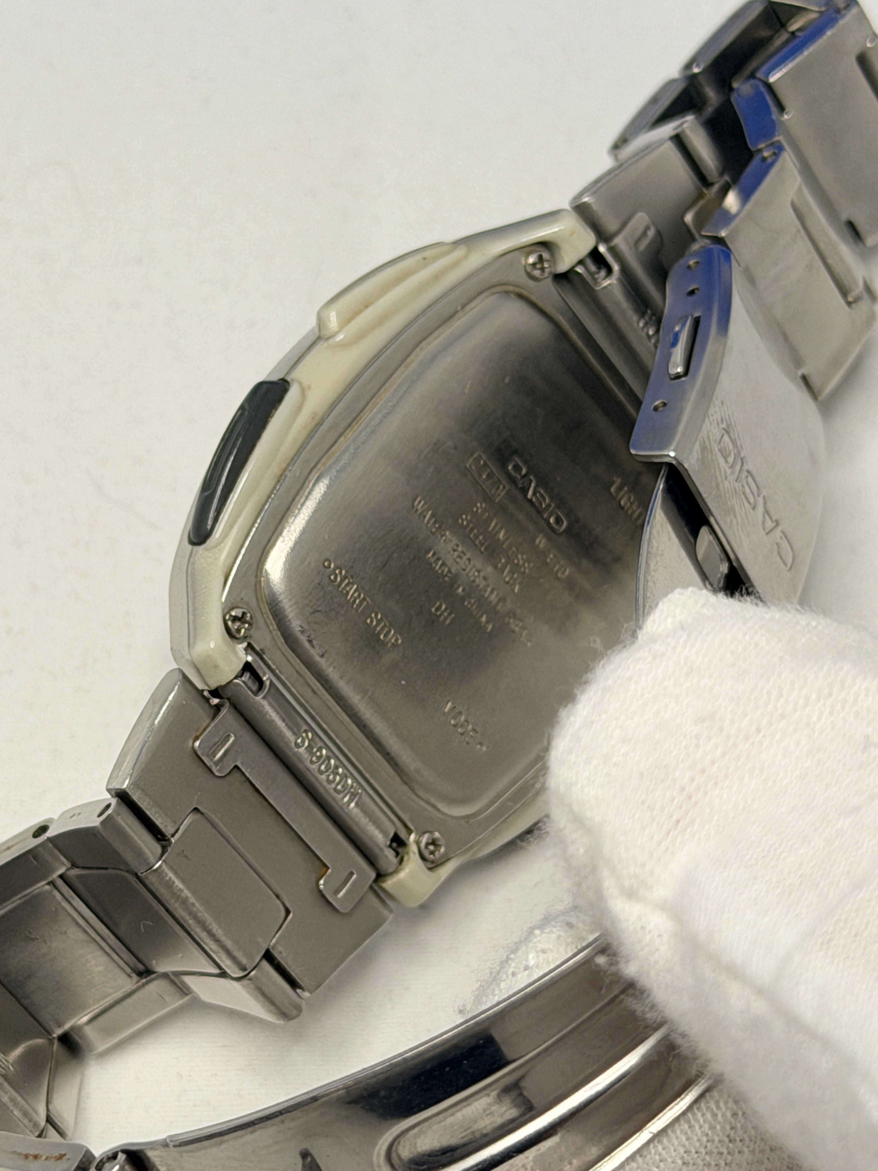 Casio W-E10 vintage, sporty digital wristwatch released late 1990s.