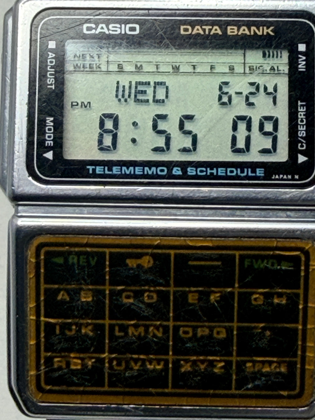 The Casio DBC-600 iconic vintage watch made in 1985 in Japan.