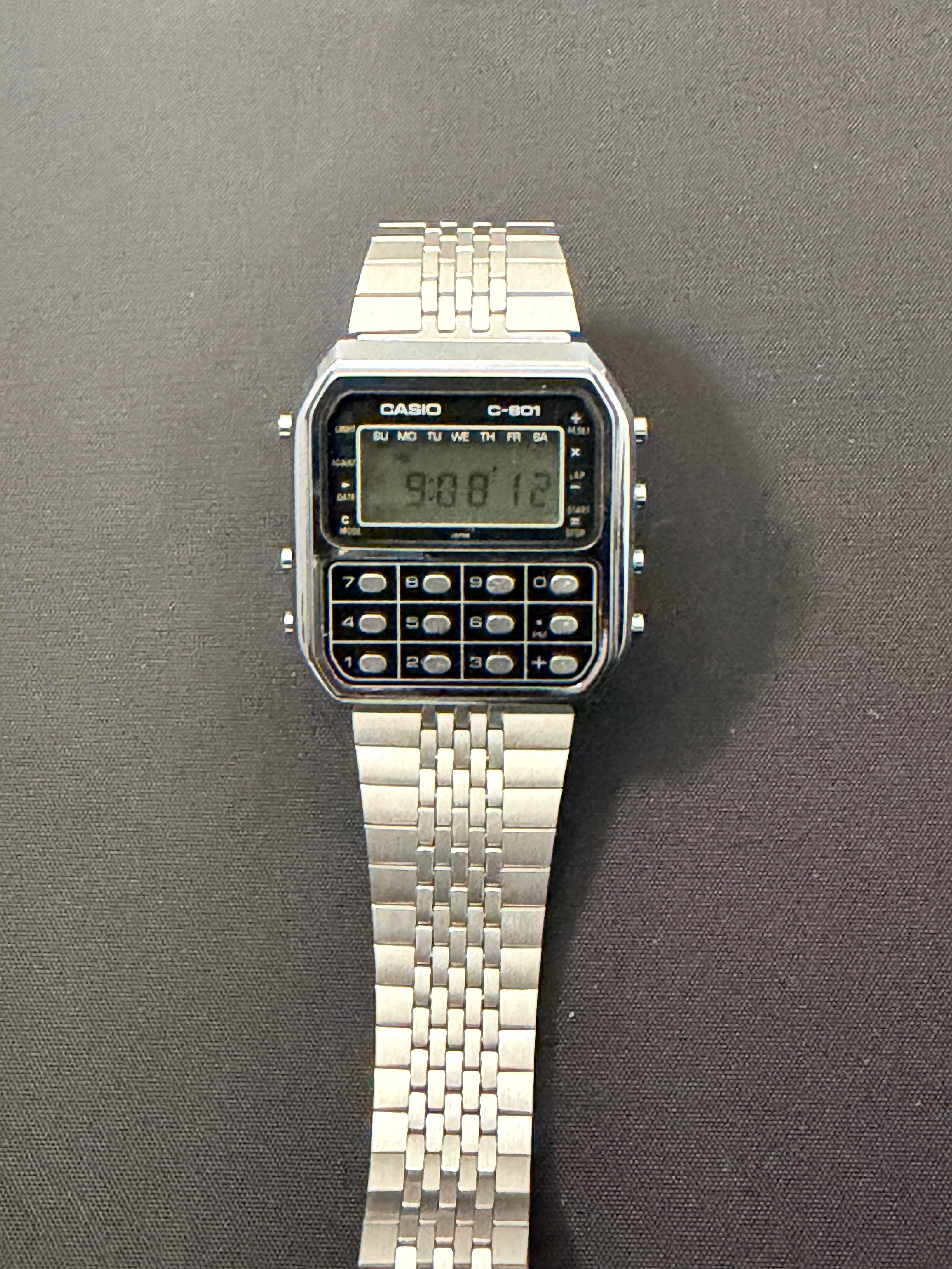 Casio C-801 Calculator Watch from 1980 Japan