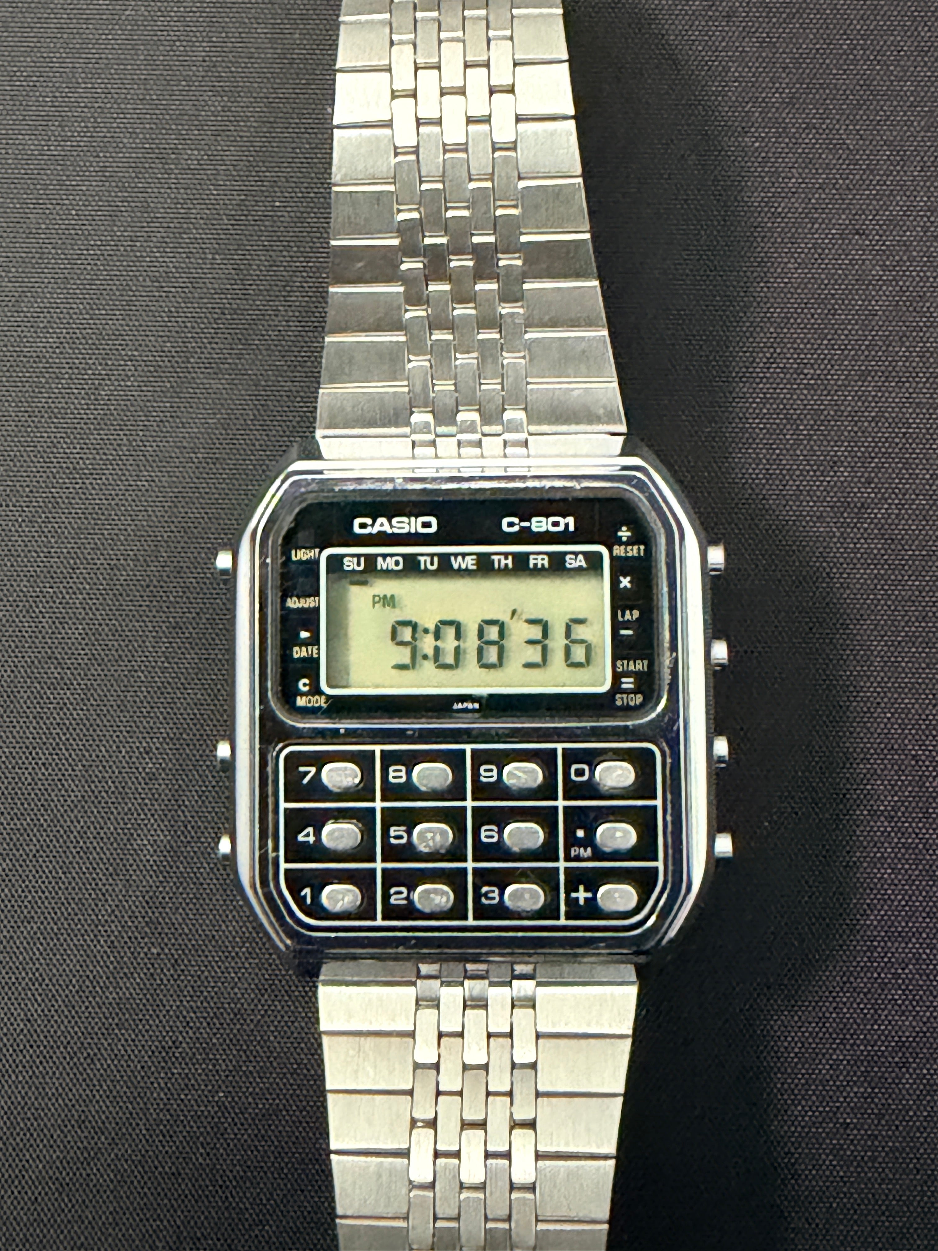 Casio C-801 Calculator Watch from 1980 Japan