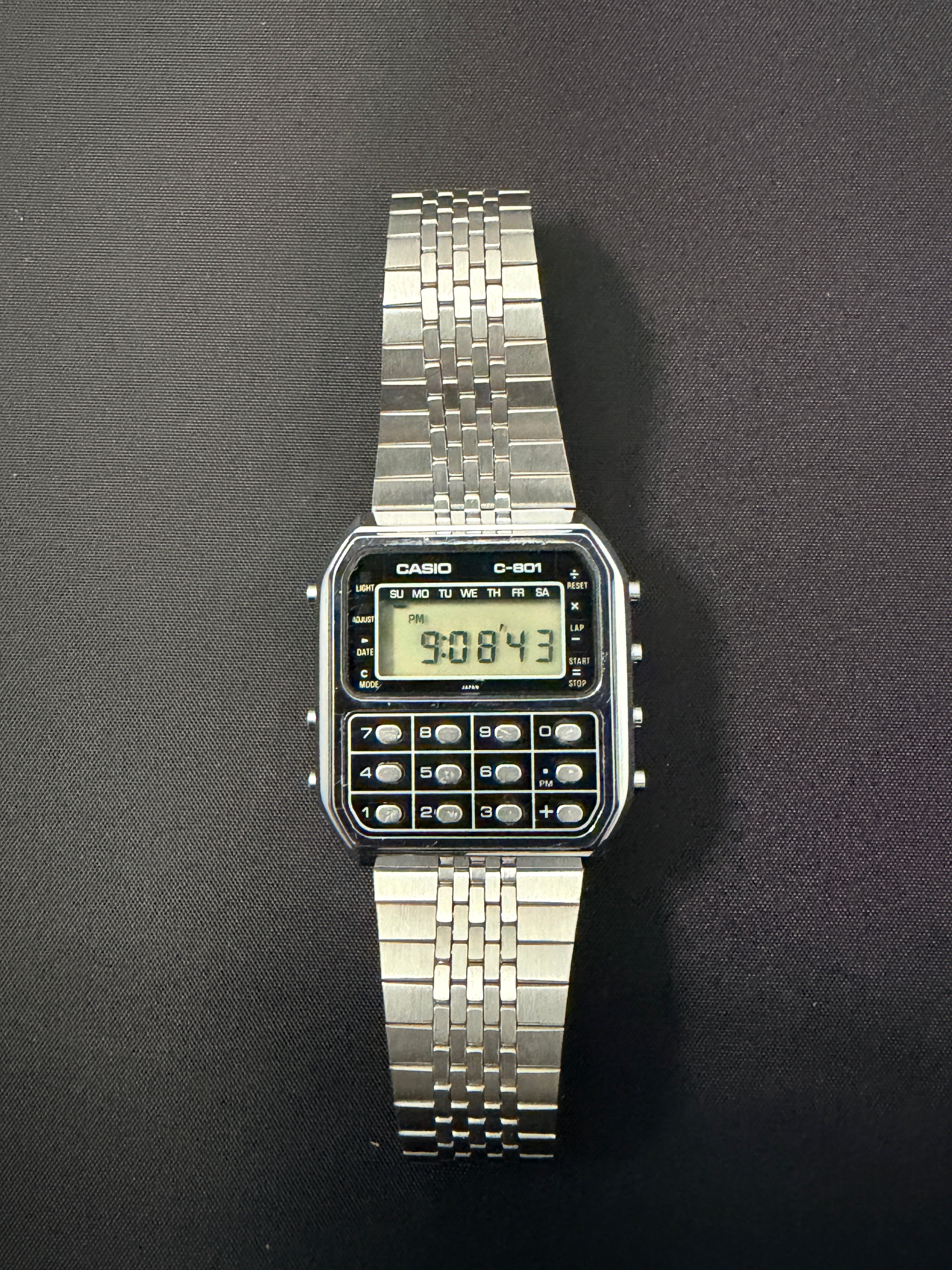 Casio C-801 Calculator Watch from 1980 Japan
