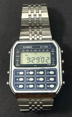 Casio C-701 Blue Calculator Watch from 1980 Japan