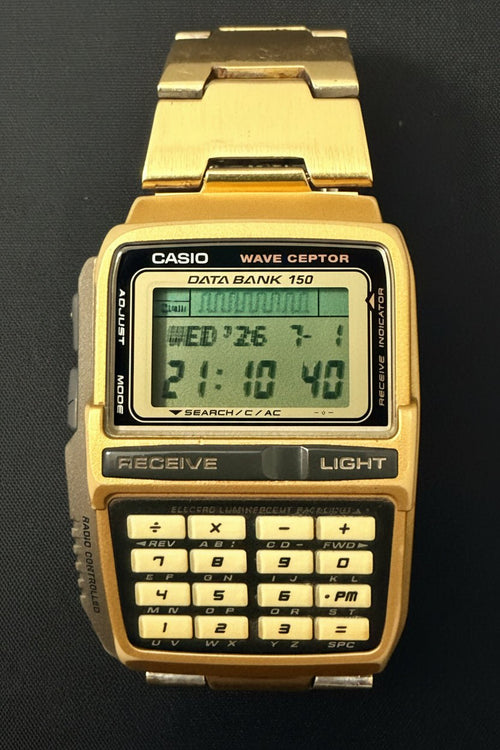 Casio DBC-W151 rare gold vintage 1990s Data Bank Calculator watch