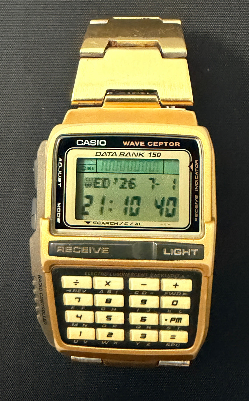 Casio DBC-W151 rare gold vintage 1990s Data Bank Calculator watch