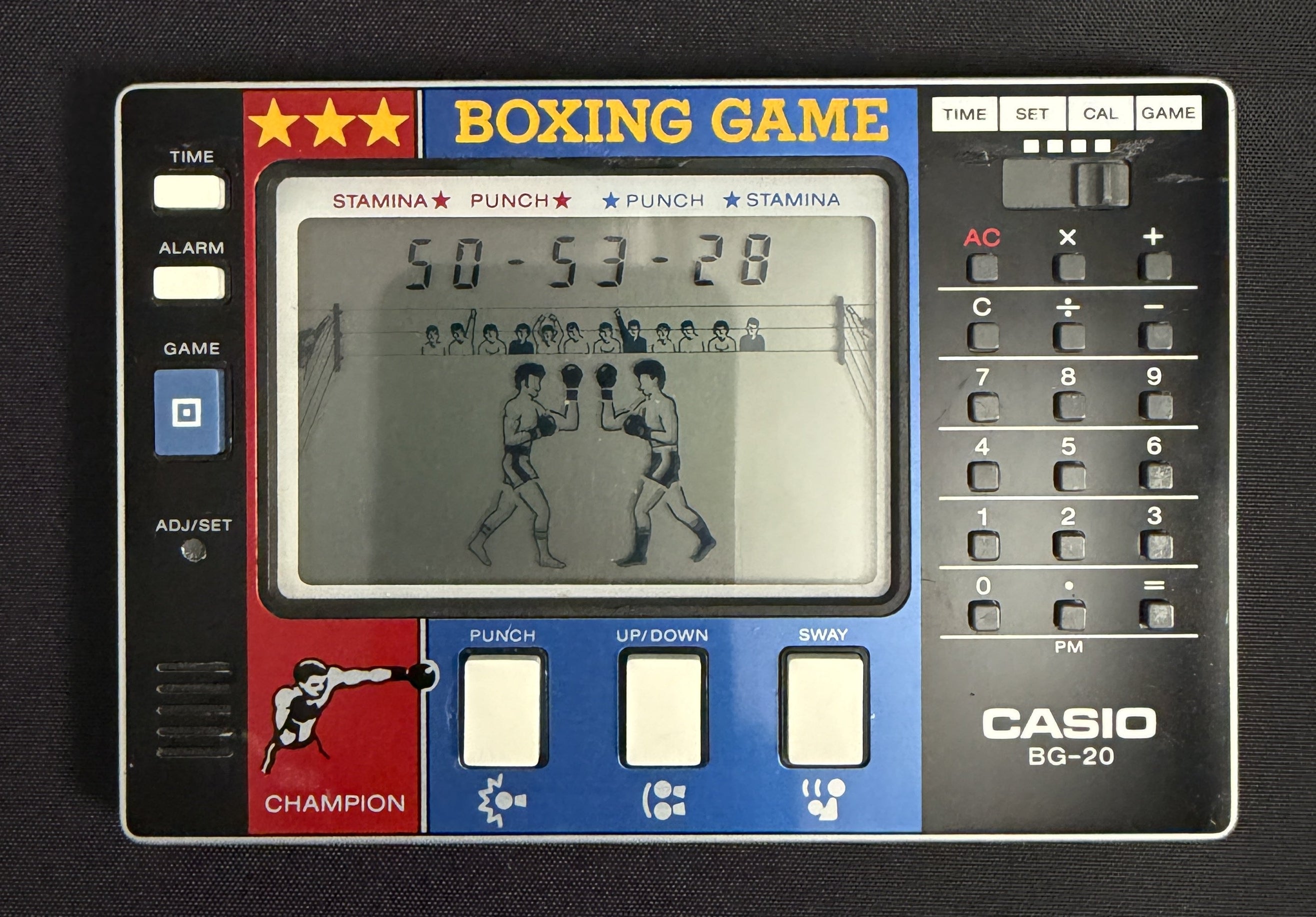 Casio BG-20 BOXING GAME rare calculator 1981 Japan full set