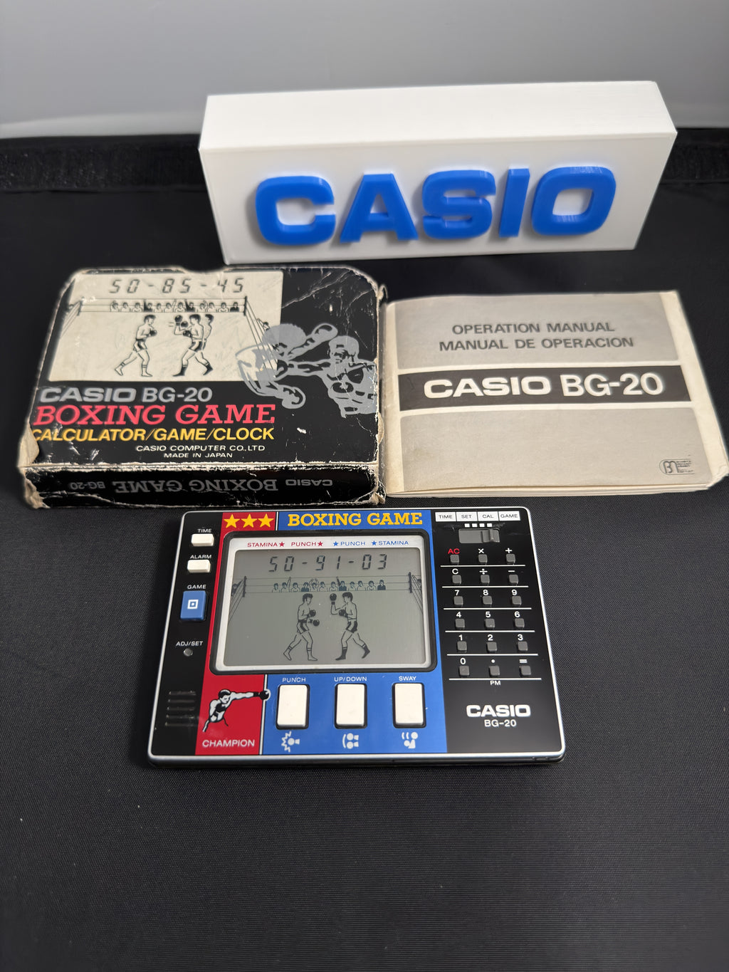 Casio BG-20 BOXING GAME rare calculator 1981 Japan full set