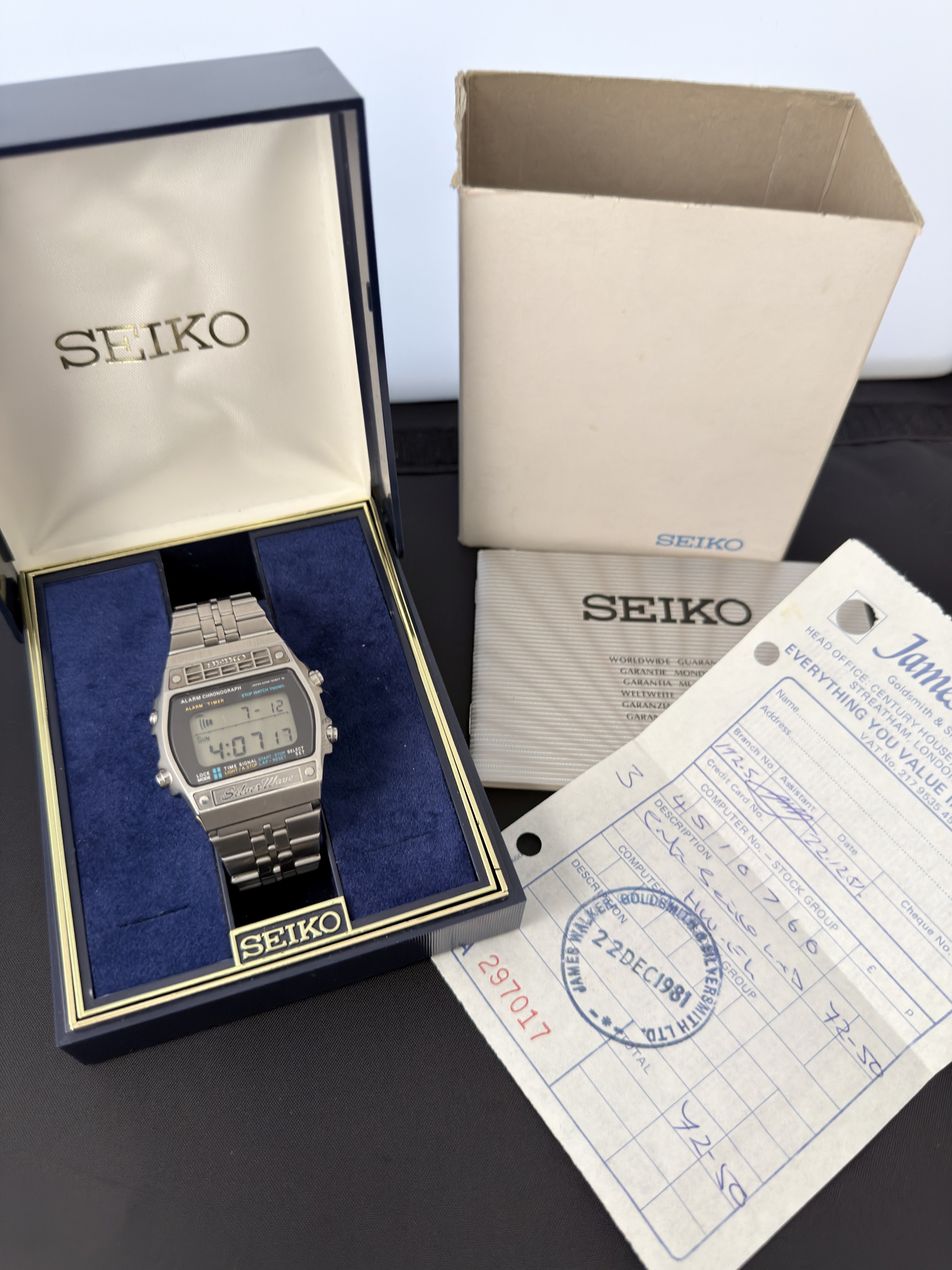 Seiko Silver Wave A259-5090 MOONRAKER 1979 Japan