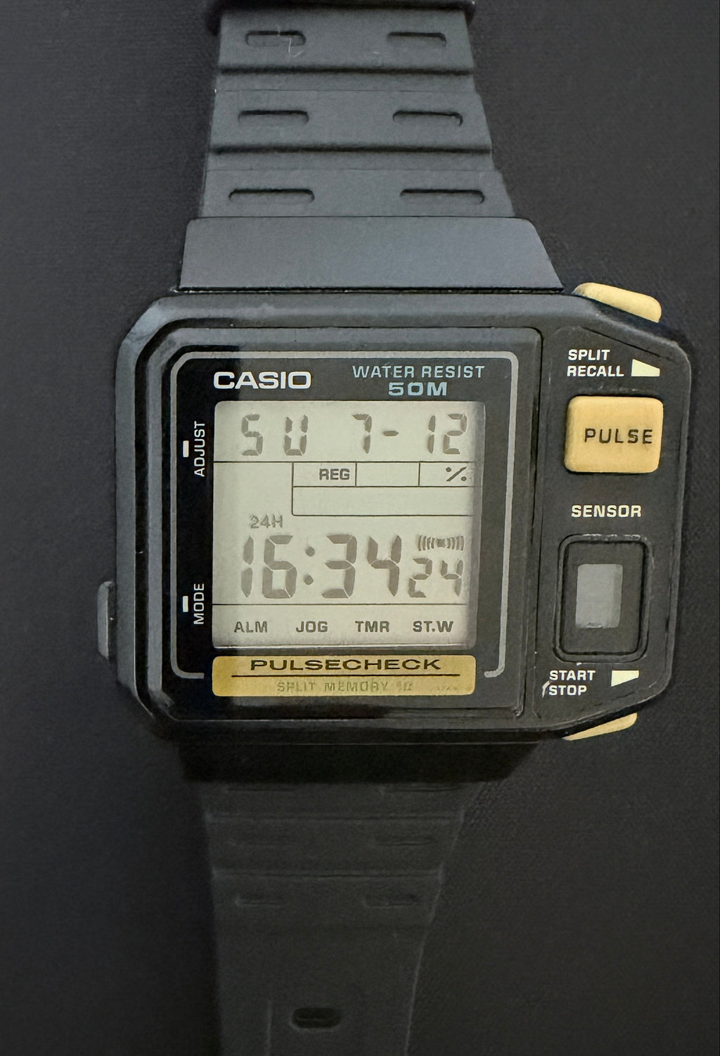 Casio JP-100W "Pulse Check" watch Japan 1987