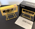 Seiko Sports Yellow Digital Dial Rectangle Alarm Clock QHL062Y NEW - VINDIGI