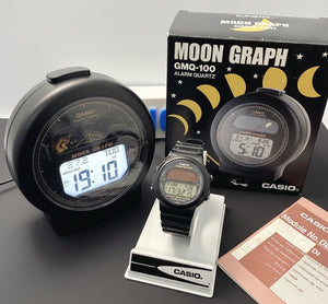 Casio GMW-15 Moon Graph & GMQ-100 Moon Graph Alarm Clock SET Bundle