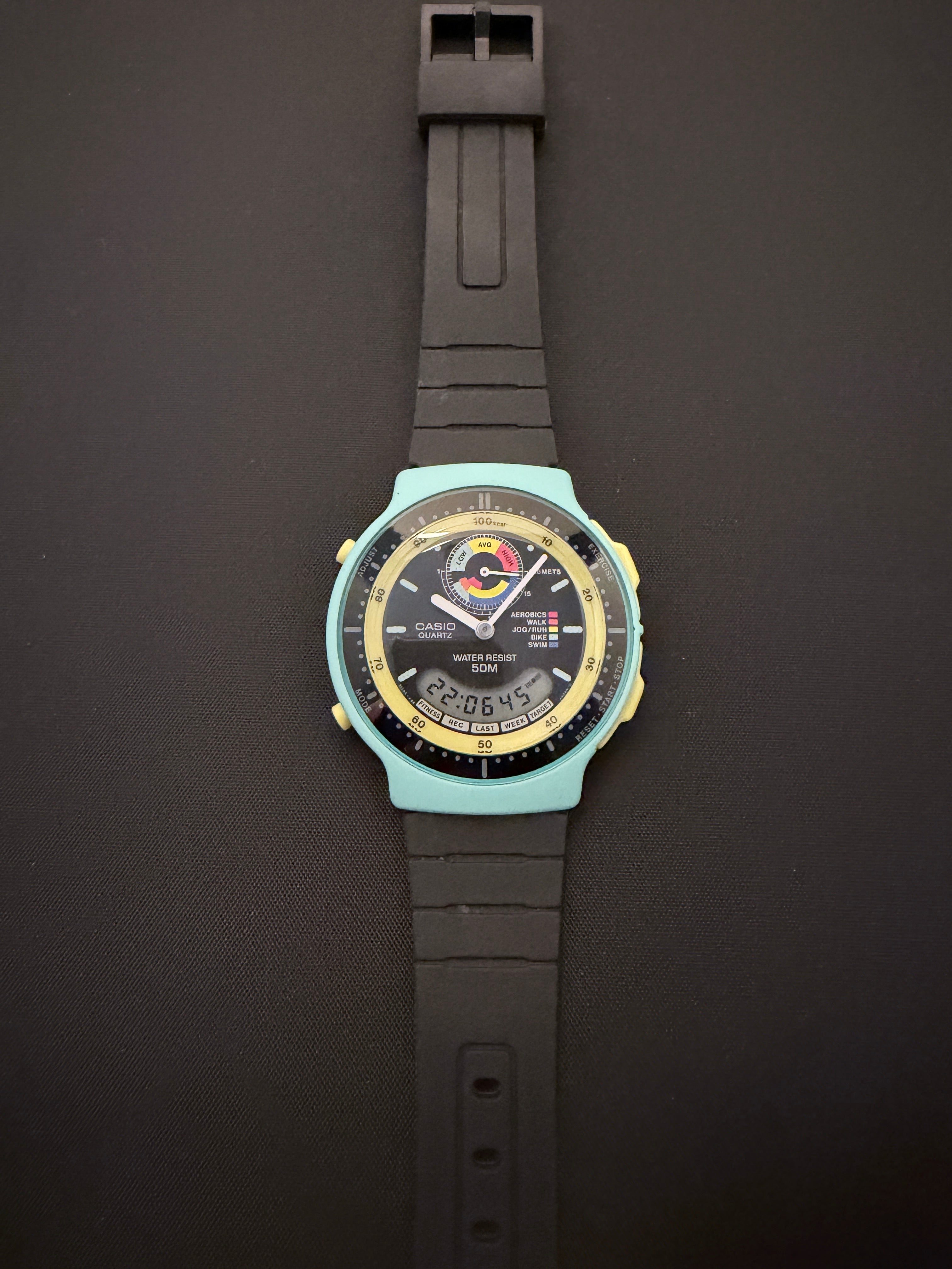 Casio AW-60 from 1992 the "Exercise Planner" or "Personal Trainer"