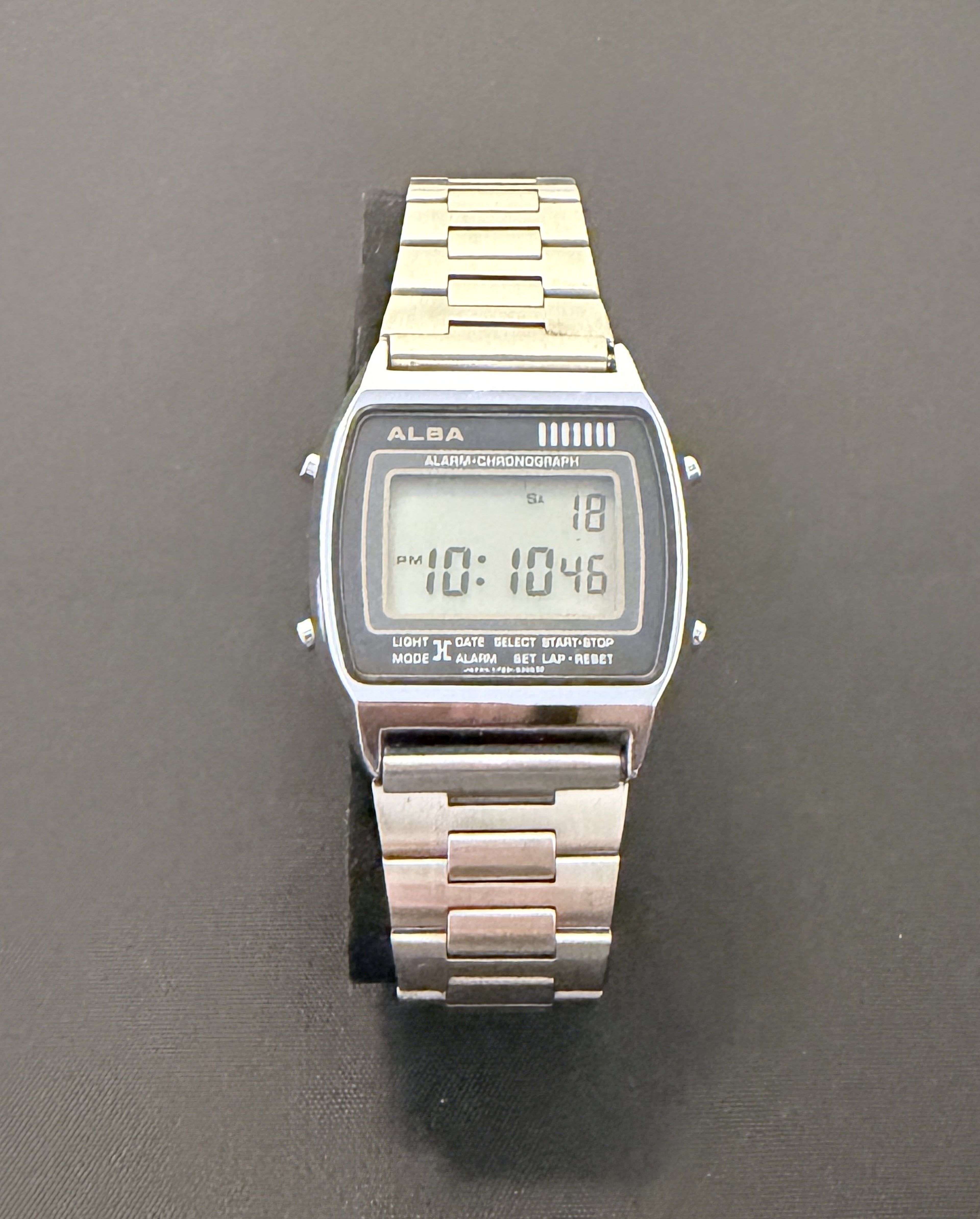 Alba Y789-5300 Seiko vintage alarm chronograph watch Japan 1980