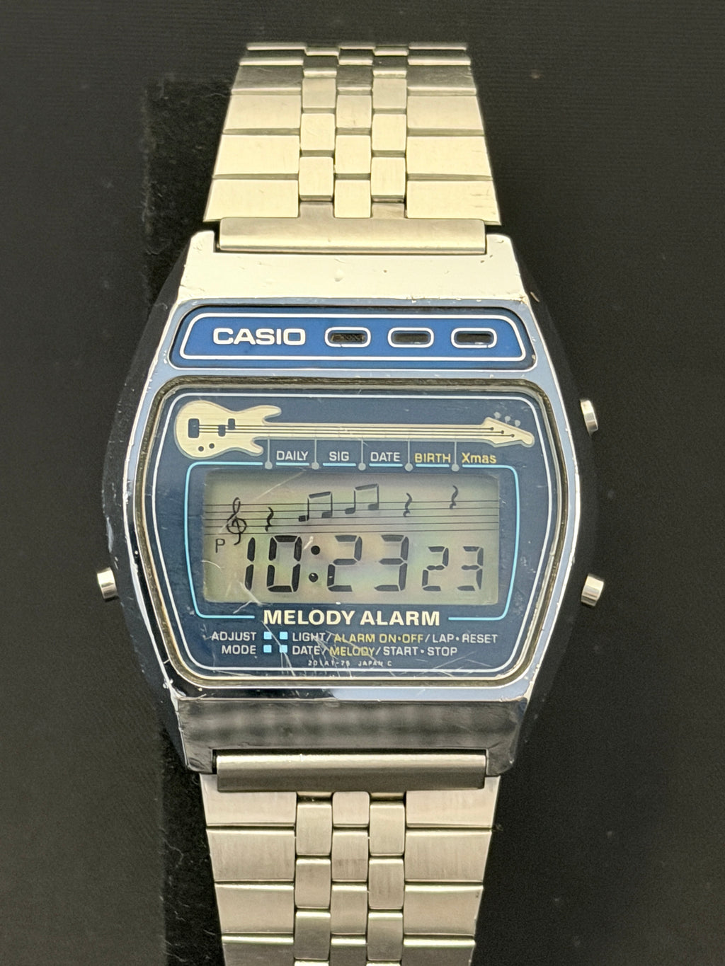 Casio M-321 highly collectible Blue "Melody Alarm" watch from 1980
