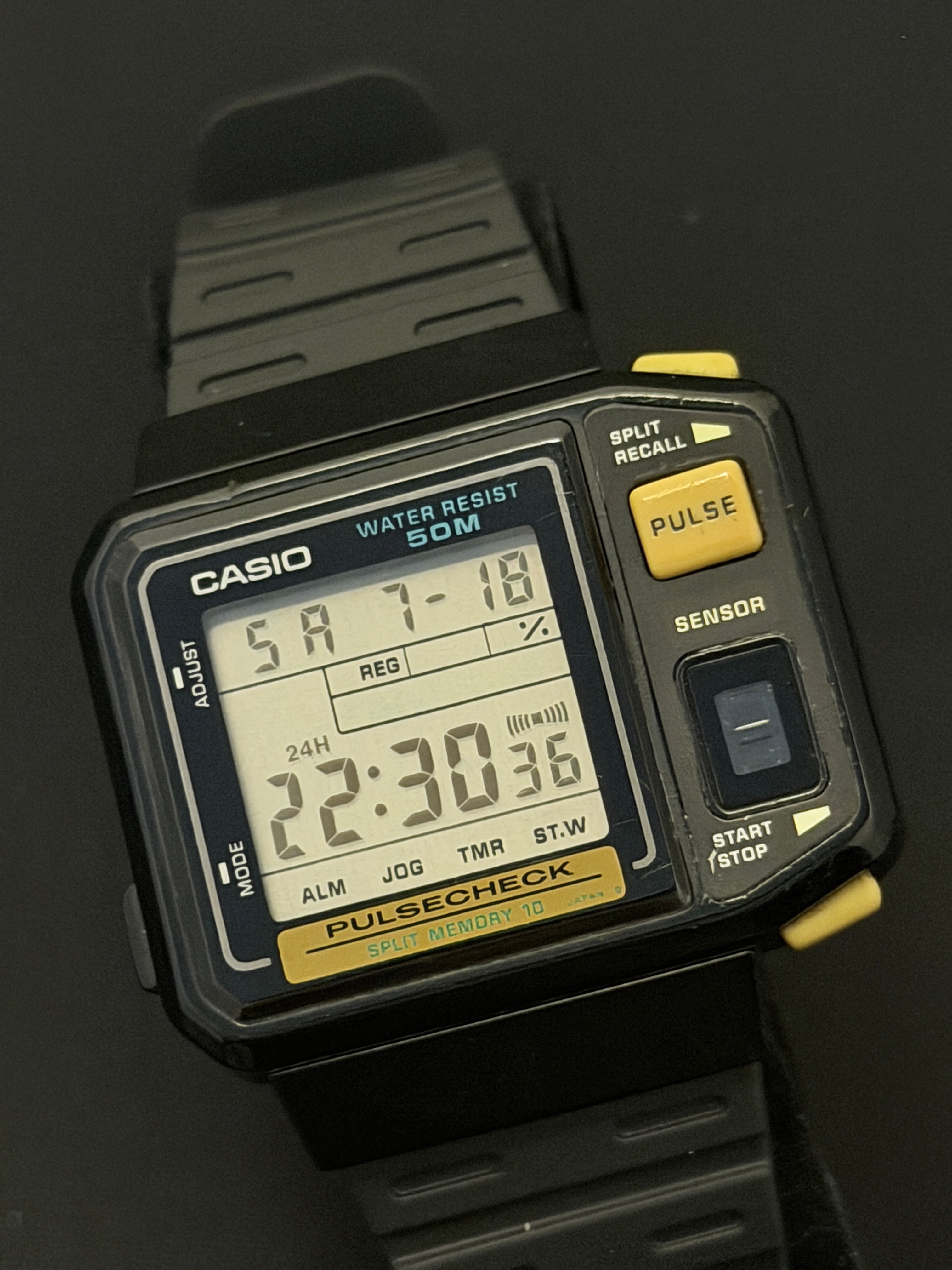 Casio JP-100W "Pulse Check" watch Japan 1987