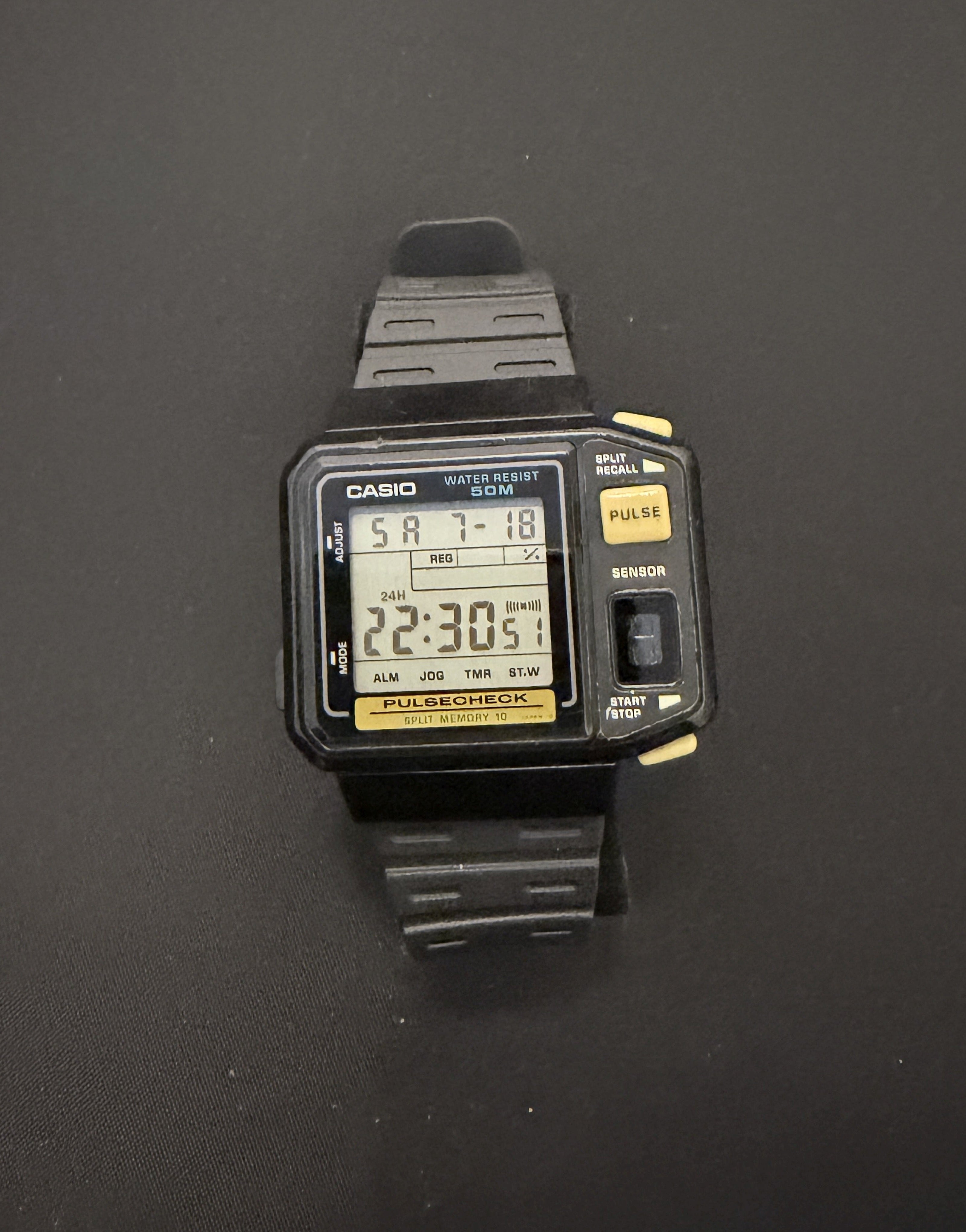 Casio JP-100W "Pulse Check" watch Japan 1987