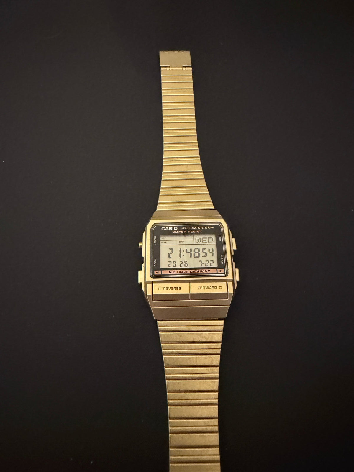 Casio Vintage Data Bank DB-380G Watch rare GOLD version - VINDIGI
