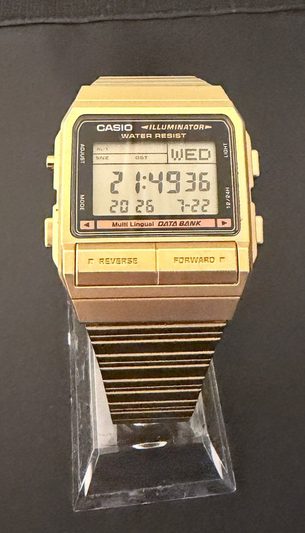 Casio Vintage Data Bank DB-380G Watch rare GOLD version - VINDIGI