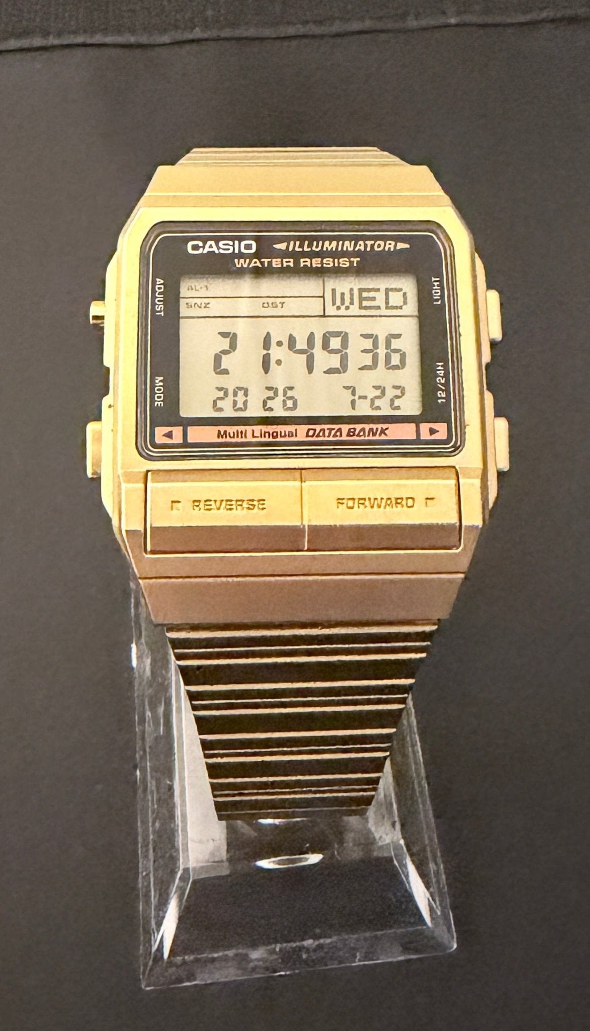 Casio Vintage Data Bank DB-380G Watch rare GOLD version - VINDIGI