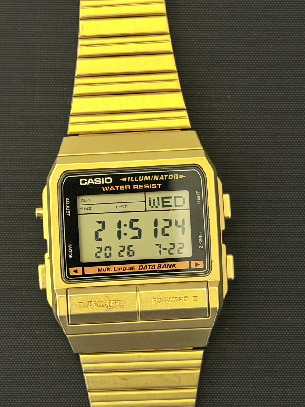 Casio Vintage Data Bank DB-380G Watch rare GOLD version - VINDIGI
