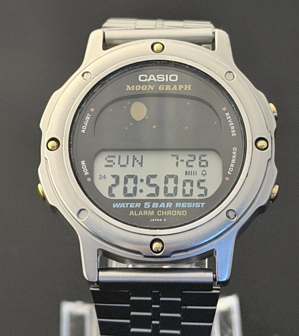 Casio GMW-61 "space-themed" astronomy "Moon Graph" Watch Japan 1985 - VINDIGI
