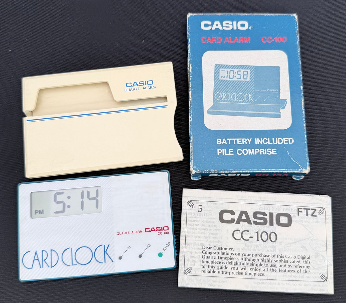Casio CC-100 Vintage Card Alarm Clock Japan 1985 - VINDIGI