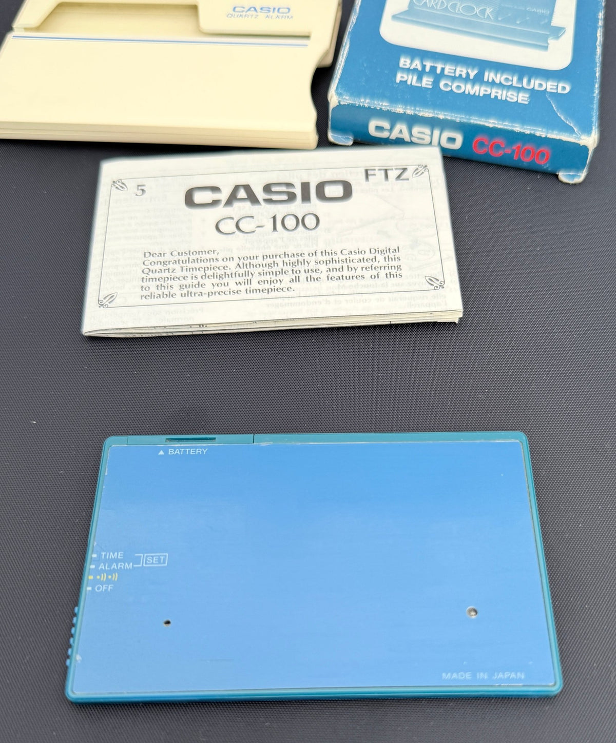 Casio CC-100 Vintage Card Alarm Clock Japan 1985 - VINDIGI