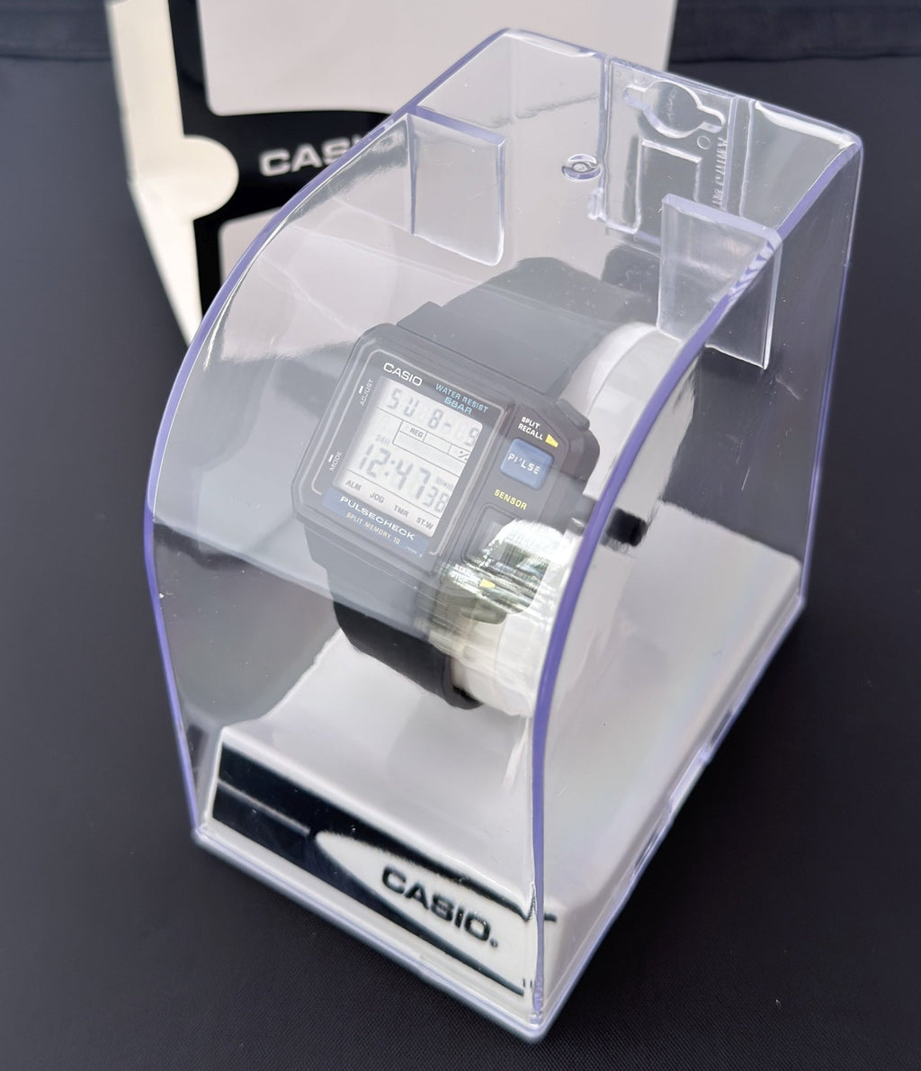 Casio JP-100W "Pulse Check" watch Japan 1987 Blue - VINDIGI