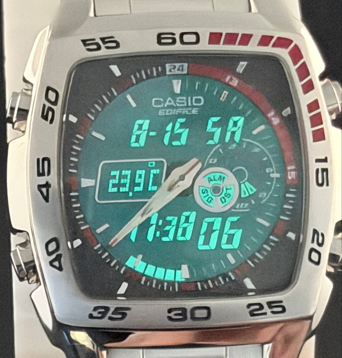 Casio Edifice EFA-122 ana-digi sports watch "Active Dial" from 2007 - VINDIGI