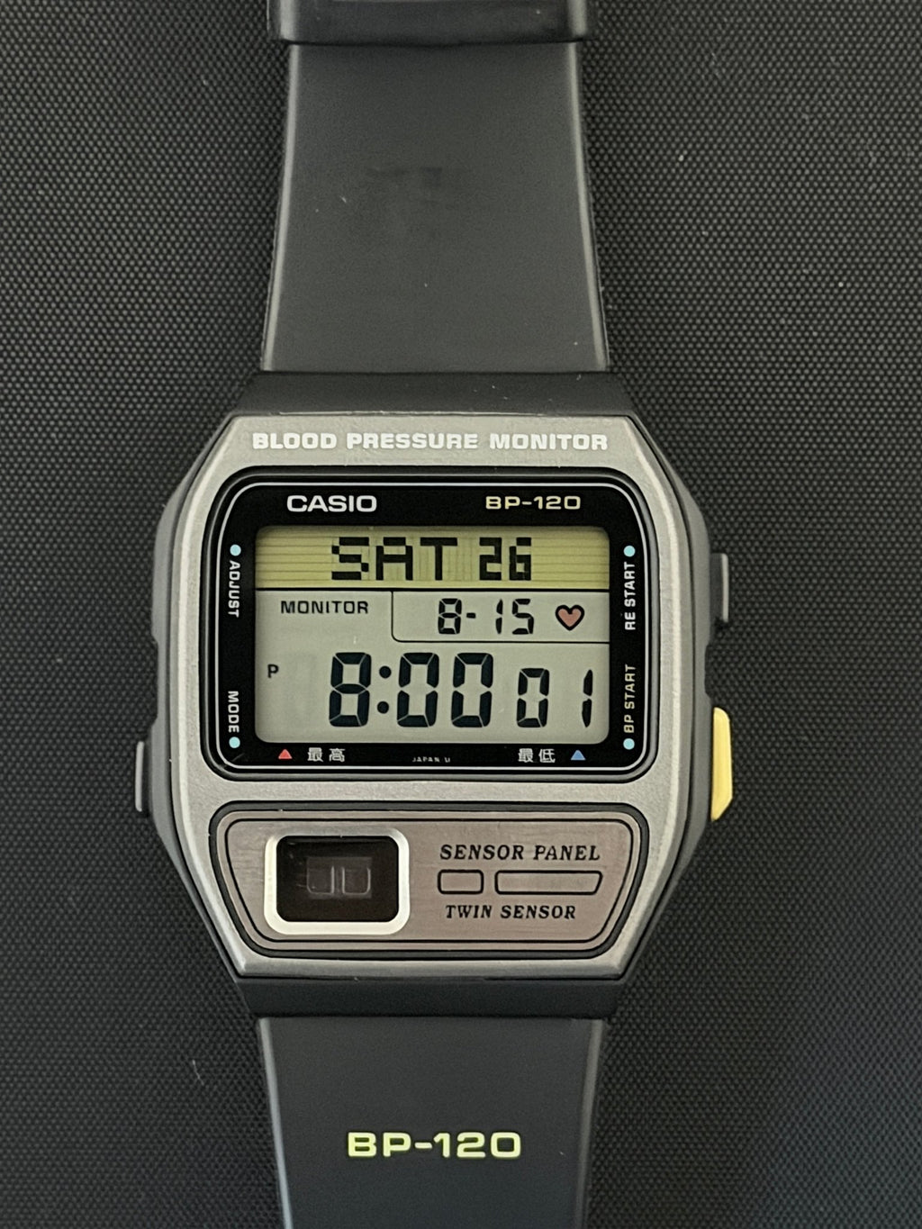 Casio BP-120 blood pressure and heart rate watch Japan 1993 - VINDIGI
