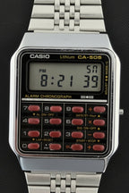 Casio CA-505 rare red button calculator watch from 1984 - VINDIGI