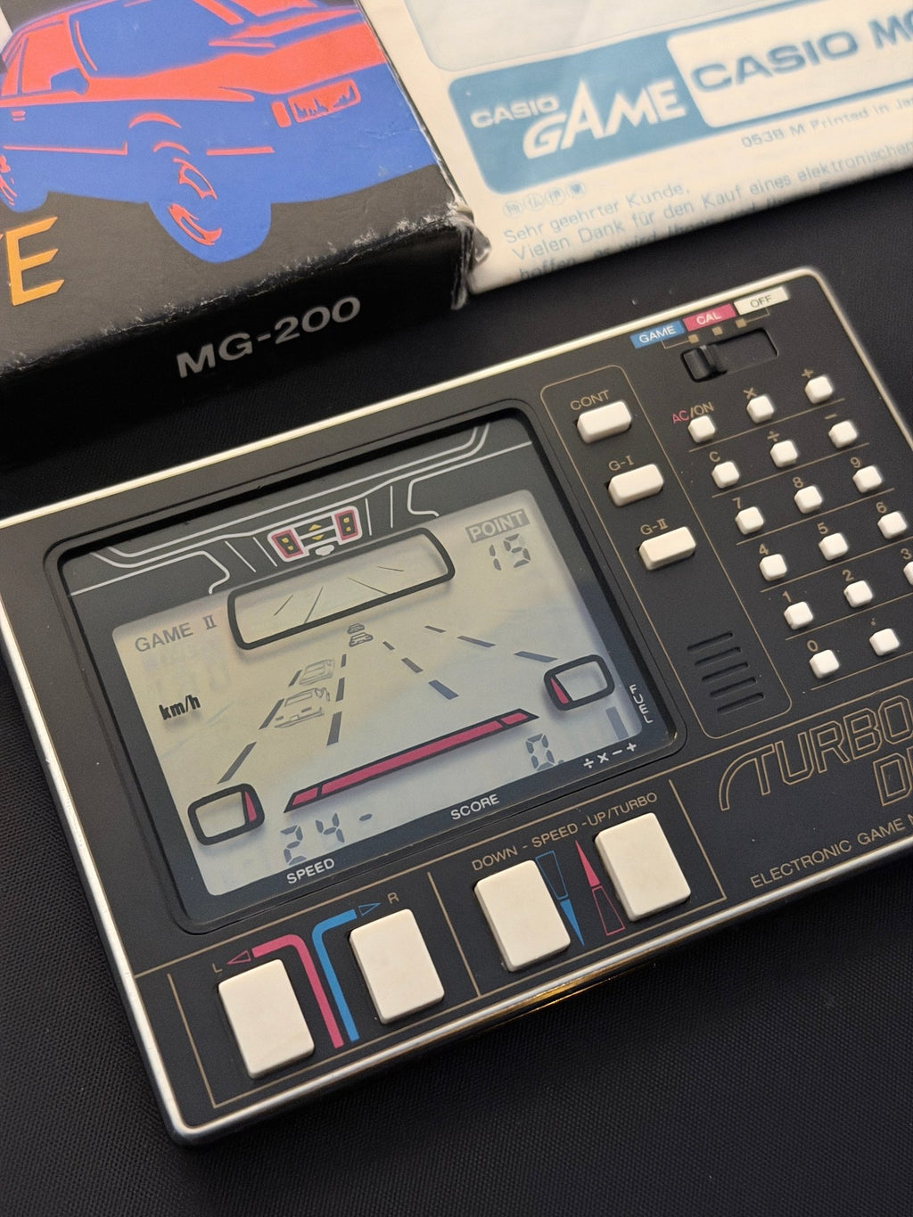 Casio MG-200 Turbo Drive super rare game calculator Japan 1983 - VINDIGI