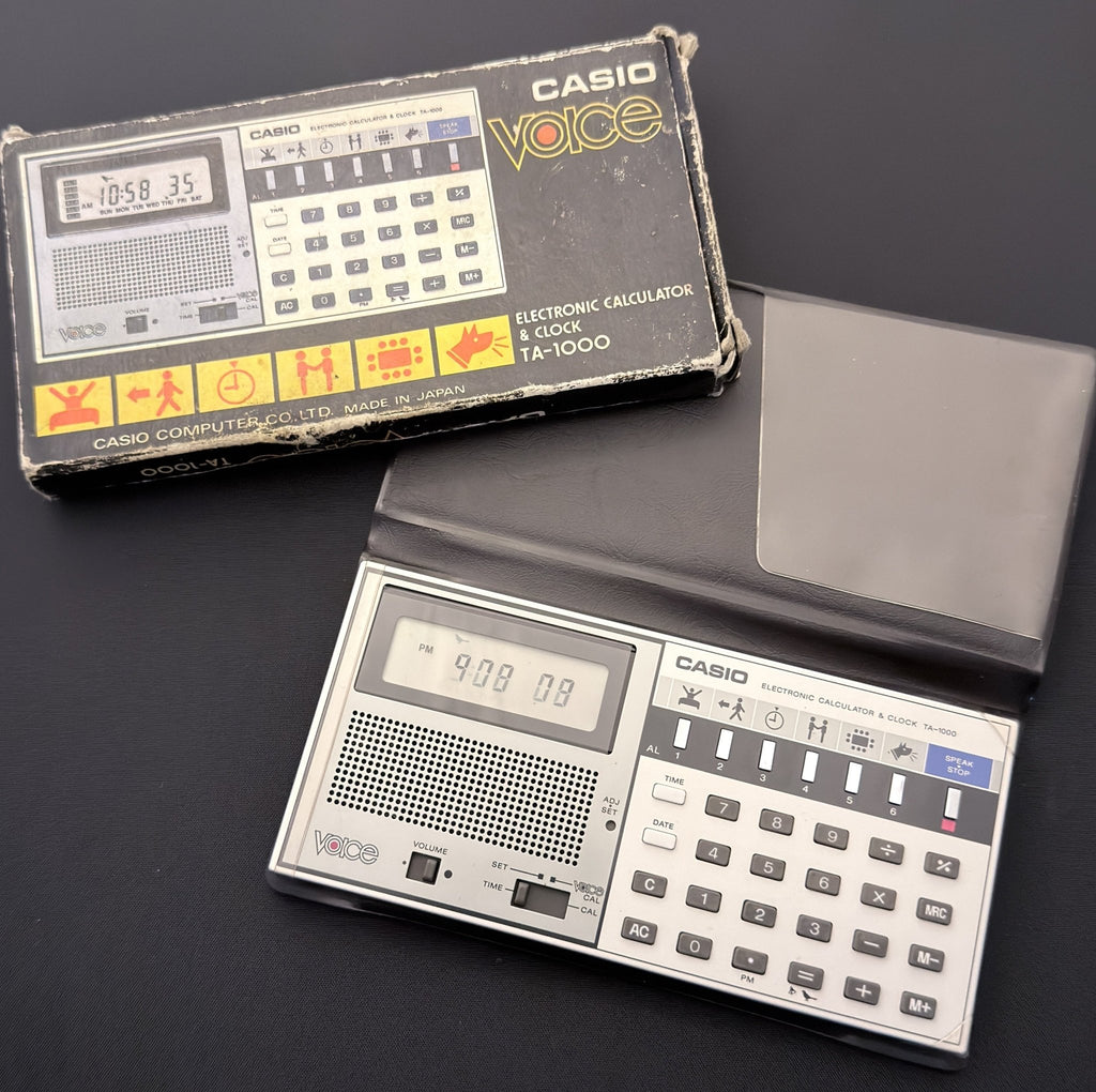 Casio TA-1000 "Voice" rare talking calculator and clock Japan 1983 - VINDIGI
