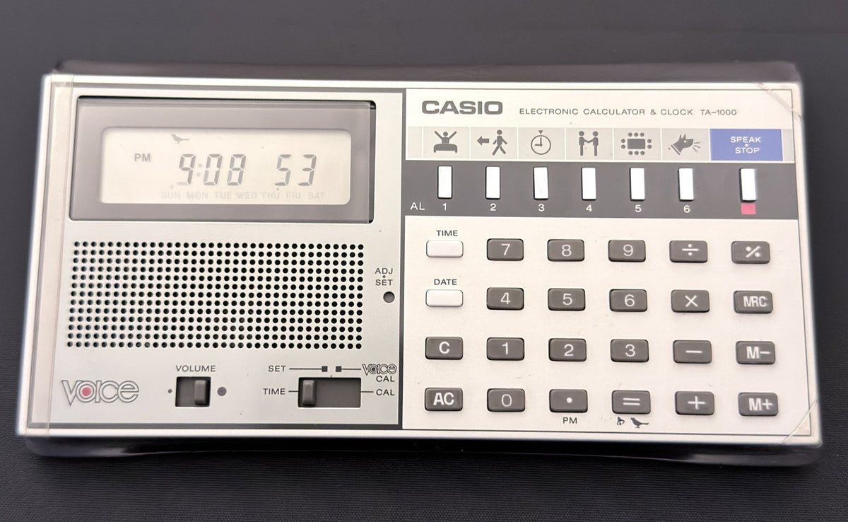 Casio TA-1000 "Voice" rare talking calculator and clock Japan 1983 - VINDIGI