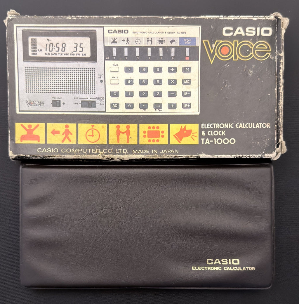Casio TA-1000 "Voice" rare talking calculator and clock Japan 1983 - VINDIGI