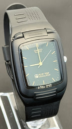 Casio FTP-10 "Flip Top" calculator watch Japan 1990 FULL SET - VINDIGI