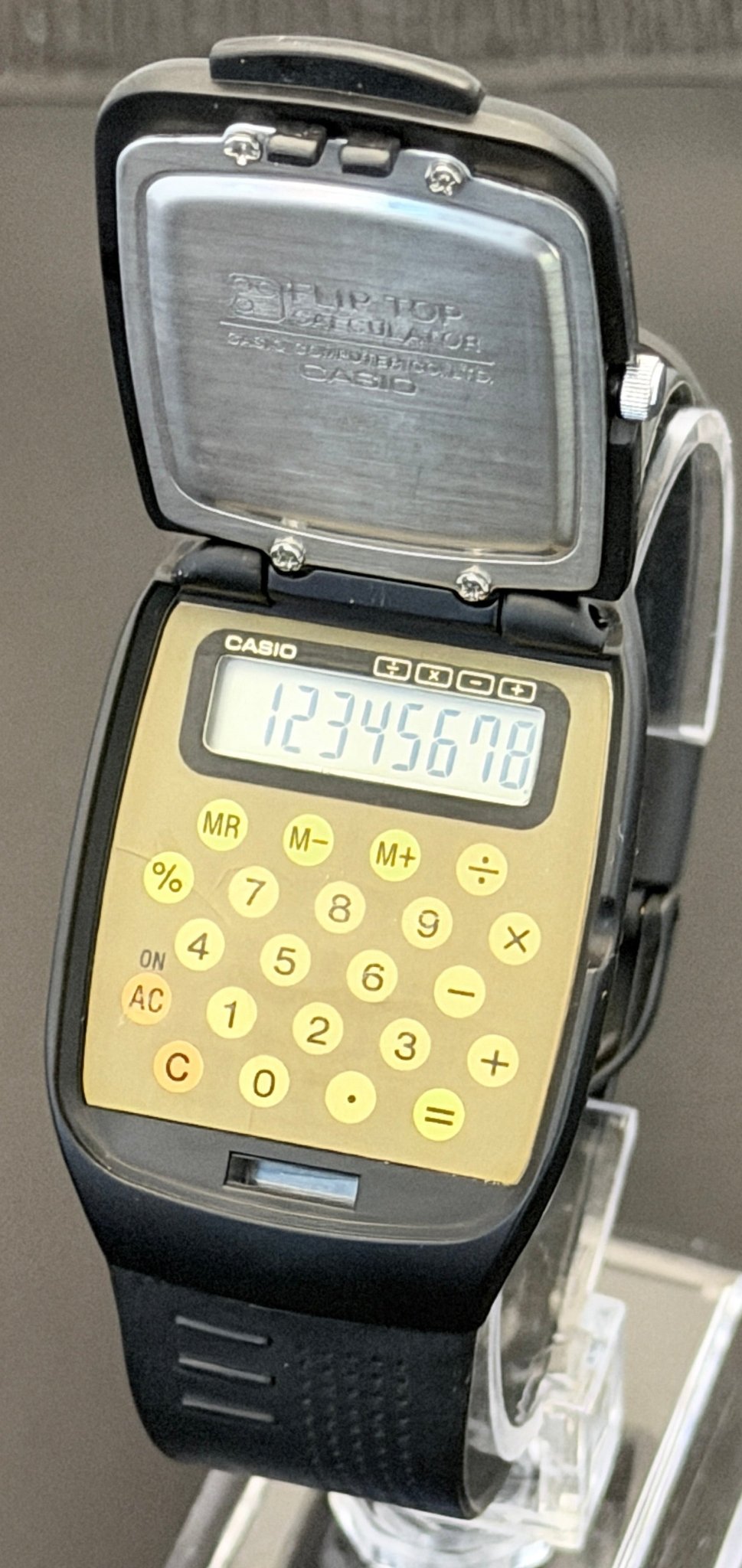 Casio FTP-10 "Flip Top" calculator watch Japan 1990 FULL SET - VINDIGI