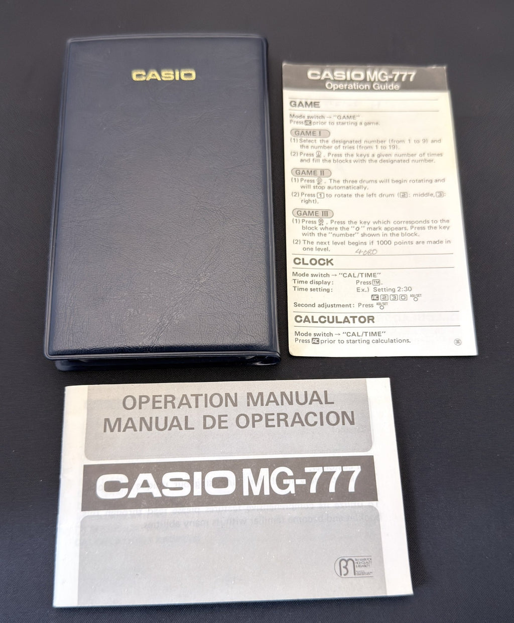 Casio MG-777 "Try 3 Game" and clock calculator Japan 1982 - VINDIGI