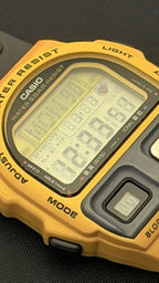 Casio BP-100 Yellow FULL SET NOS blood pressure watch Japan 1990 - VINDIGI