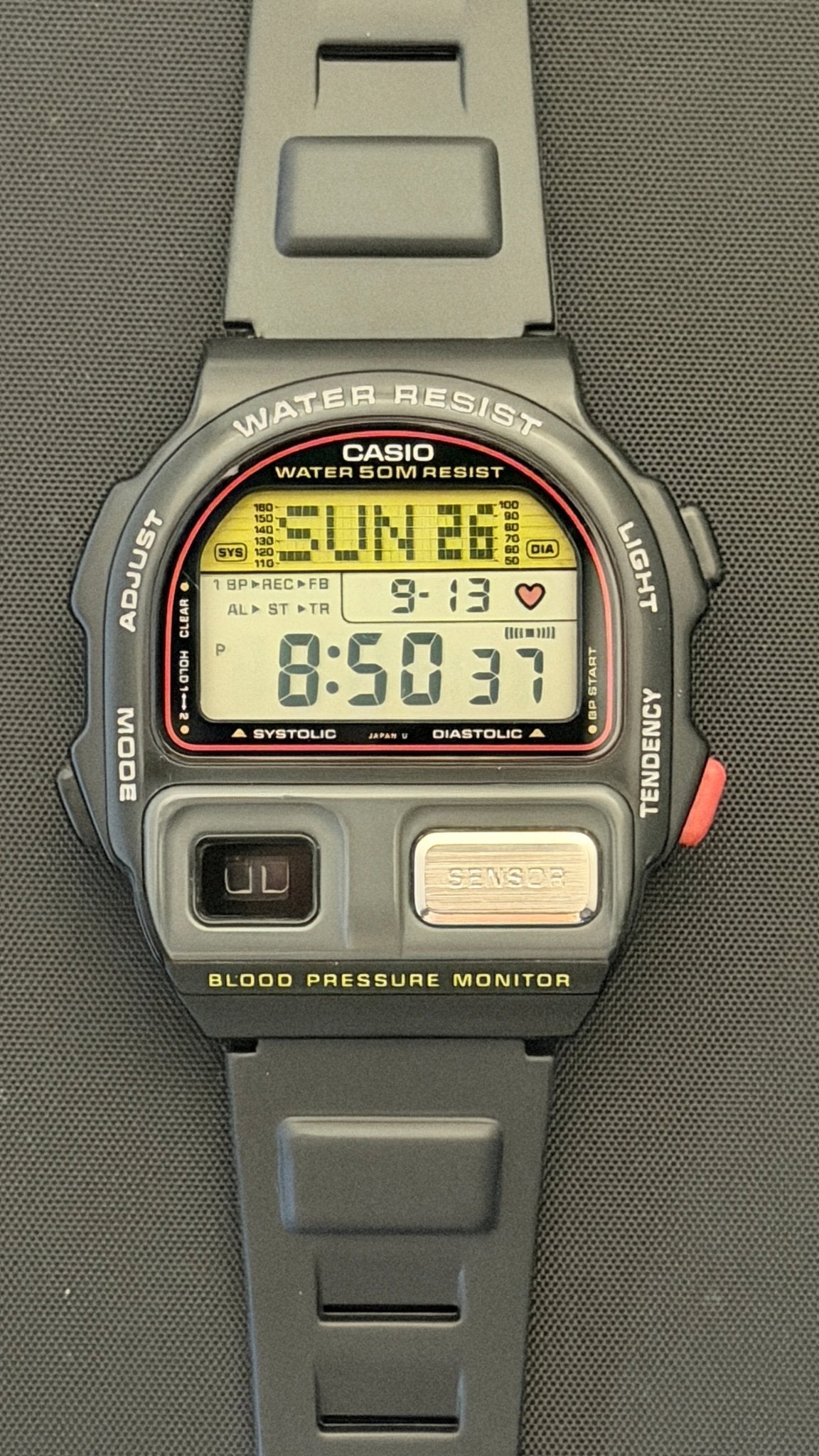 Casio BP-100 blood pressure watch with original box Japan 1991 - VINDIGI