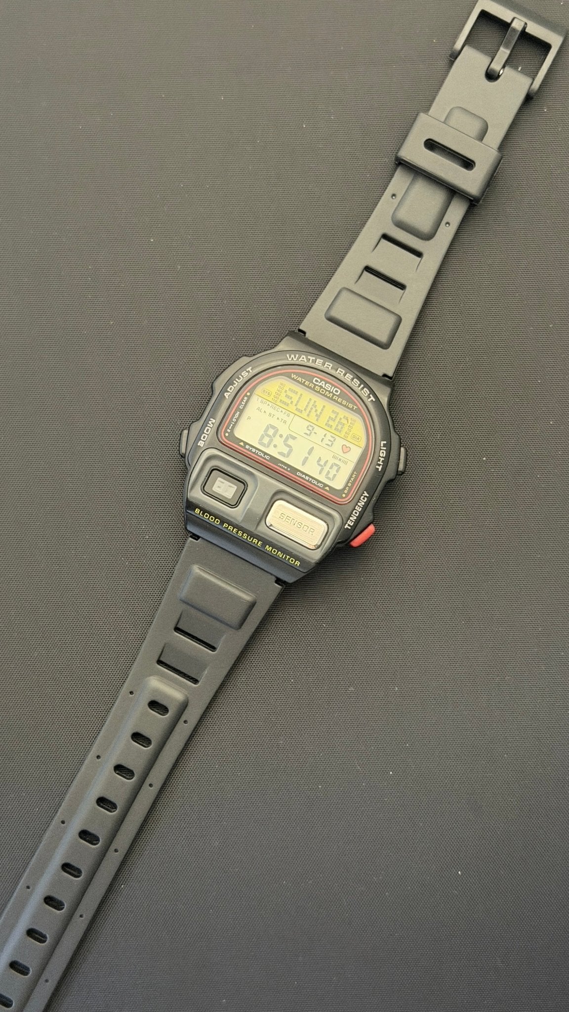 Casio BP-100 blood pressure watch with original box Japan 1991 - VINDIGI